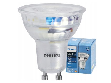 47437 47437 led zarovka philips gu10 4 6w 390 lm 36 neutralni bila corepro premium