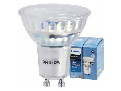 47452 47452 led zarovka philips gu10 4w 350 lm 36 neutralni bila corepro premium