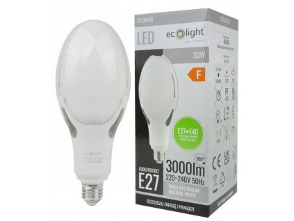 51055 51055 led zarovka s adapterem e 27 e 40 30w 3000lm neutralni barva