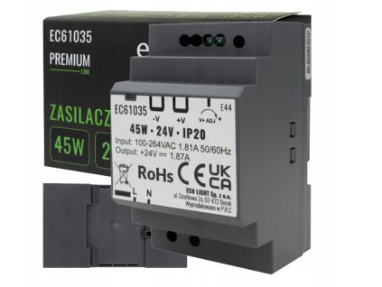 45148 napajeni na din listu 24v 45w 1 87a pro ip20 premium led pasek