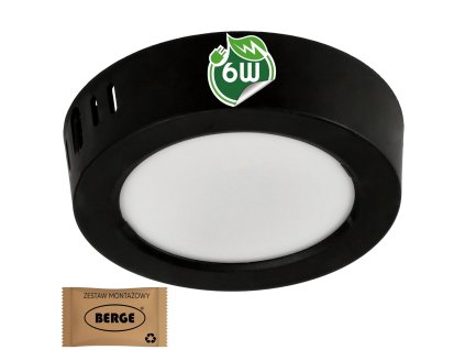 40707 40707 kulaty led panel cerny prisazeny 6w pc neutralni bila