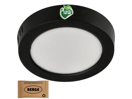 40710 40710 kulaty led panel prisazeny cerny 12w pc neutralni bila