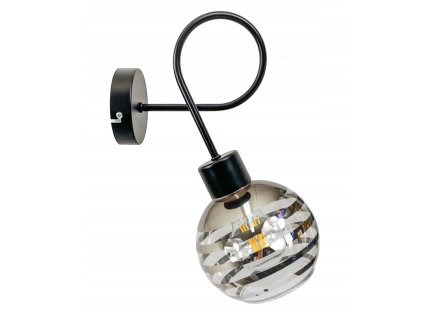 52216 sklenena led nastenna lampa 1xe27 kulicka s horizontalnimi pruhy