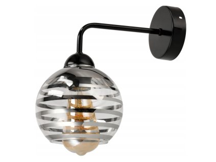 52189 sklenena led nastenna lampa 1xe27 kulicka s horizontalnimi pruhy