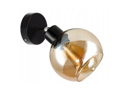 52024 sklenena led nastenna lampa 1xe27 jantarova barva