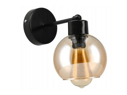 52021 sklenena led nastenna lampa 1xe27 jantarova barva