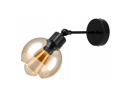 52018 sklenena led nastenna lampa 1xe27 jantarova barva