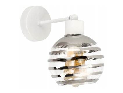 52180 sklenena led nastenna lampa bila 1xe27 kulicka horizontalni pruhy