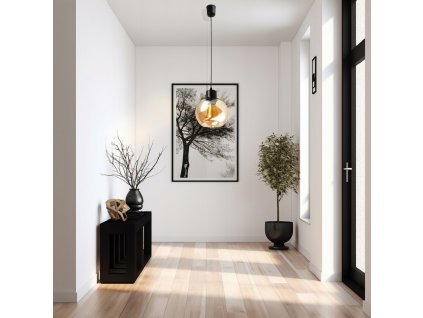 52027 sklenena led stropni lampa 1xe27 jantarova barva