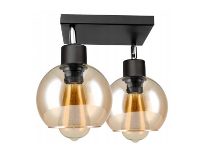 52015 sklenena led stropni lampa 2xe27 jantarova barva