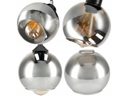 52084 sklenena led stropni lampa 3xe27 kourova koule