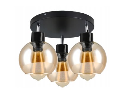 52012 szklana lampa sufitowa led 3xe27 kolor bursztynowy