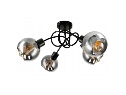 52096 sklenena led stropni lampa 4xe27 kourova koule