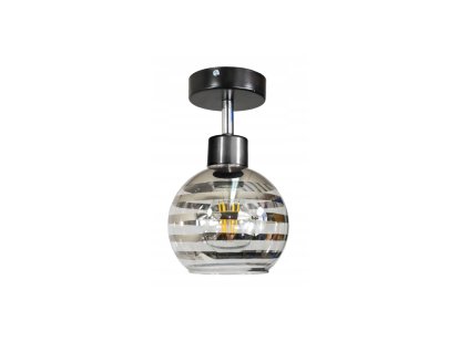 52177 sklenena led zavesna lampa 1xe27 kulicka s horizontalnimi pruhy