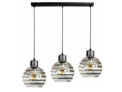 52207 sklenena led zavesna lampa 3xe27 kulove horizontalni pruhy