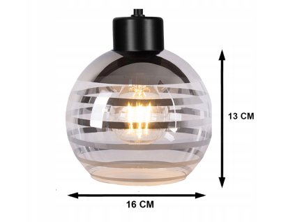 52204 sklenena led zavesna lampa 3xe27 kulove horizontalni pruhy