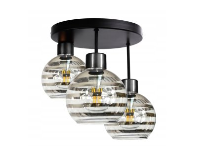 52201 sklenena led zavesna lampa 3xe27 kulove horizontalni pruhy