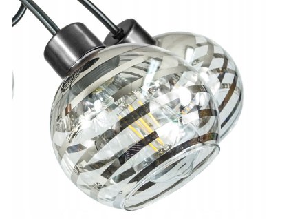 52195 sklenena led zavesna lampa 5xe27 kulate horizontalni pruhy