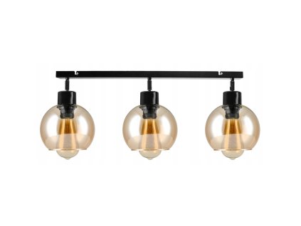 52006 szklana lampa sufitowa led loft 3xe27 kolor bursztynowy