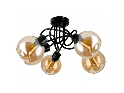 51976 sklenene led stropni svitidlo 5xe27 jantarova barva