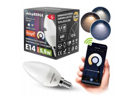 43777 smart e14 led zarovka 5 5w ww nw cw wi fi tuya cct