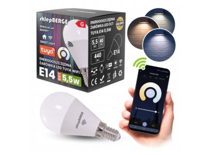 43771 smart e14 led zarovka 5 5w ww nw cw wi fi tuya cct