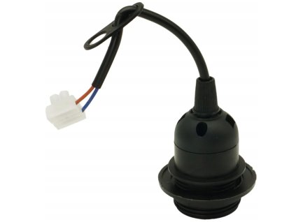 44551 stavebni a renovacni drzak lampy na zarovky e27 kabel s matici 230v cerny