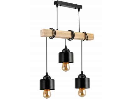 44584 zavesne stropni svitidlo led dreveny tram 3xe27 loft cup