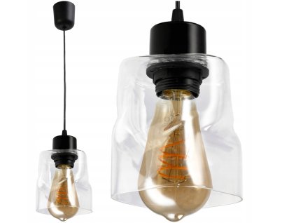 45049 zavesne stropni svitidlo led e27 lustr sklo rolovaci pruhledne