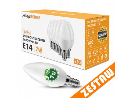 SADA 10x LED žiarovka E14 7W 600lm - neutrálna biela