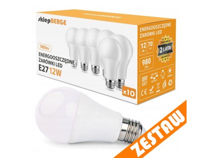 SADA 10x LED žiarovka E27 A60 12W 980lm - neutrálna biela