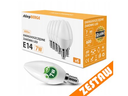 SADA 6x LED žiarovka E14 7W 600lm - neutrálna biela