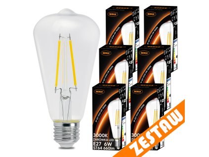 SADA 6x LED žiarovka E27 8W 880lm 3000K - tepla biela