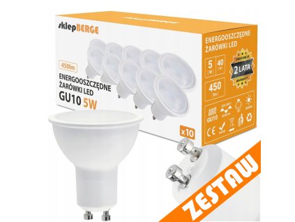 SADA 10x LED žiarovka GU10 5W 450lm - neutrálna biela