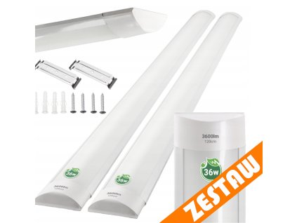 Sada 2 LED žiaroviek 120 cm prisadené panelové svietidlo 36 W 3600 lm denné svetlo farba