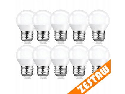 SADA 10x LED žiarovka E27 8W 700lm 4000K G45 - neutrálna biela