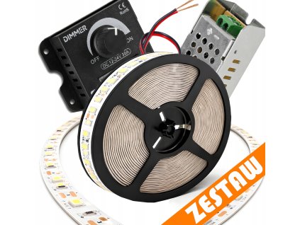 Sada LED pásků SMD 24W 5m 1500lm - zdroj + ovladač + stmívač