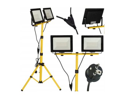 LED reflektor 2x100w + kábel a stojan 170cm - studená biela