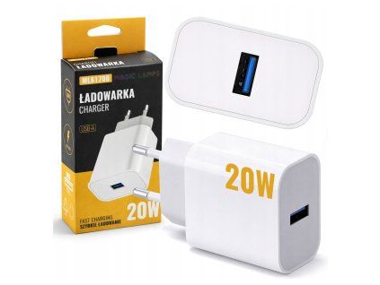 Nabíjačka cube fast usb a biela sieťová 20W pre telefón