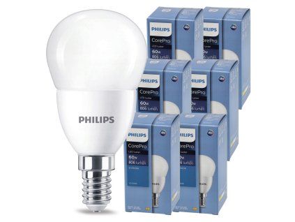 6x LED žiarovka PHILIPS E14 7W – studená farba 6500k 230v corepro