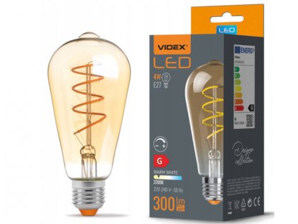 LED žiarovka filament AMBER - E27 - 4W - ST64 - stmievateľná - teplá biela