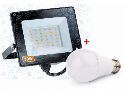 LED reflektor IVO-2 30W - neutrálna biela + LED žiarovka ZADARMO!