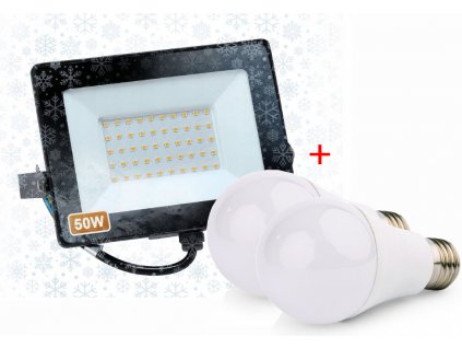 LED reflektor IVO-2 50W - neutrálna biela + 2x LED žiarovka ZADARMO!
