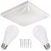 40449 led stropni svitidlo 2xe27 ctvercove bile 2x e27 10w neutralni bila zarovka