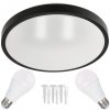 40458 led stropni svitidlo 2xe27 kulata cerna 2x e27 10w neutralni bila