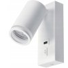 48316 48316 led nastenne svitidlo gu10 s vypinacem a usb portem bila