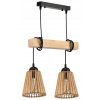 45280 3 zavesne stropni led svitidlo dreveny tram 2xe27 kuzelovy lustr