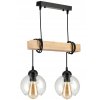 44959 1 zavesne stropni svitidlo led dreveny tram 2xe27 lustrova koule bezbarva