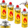 4× plynová kartuša – náplň do variča 400 ml, plynový horák, opaľovač