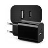 Sada: rýchla sieťová nabíjačka USB / USB-C / USB-A + kábel USB-C 1 m (100 cm), 20 W